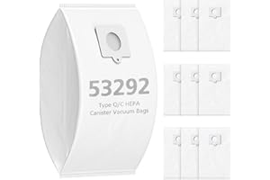 ISINLIVE 10 Pack 53292 Type Q/C HEPA Vacuum Bags for Kenmore 53292 Canister Vacuum 81214, 81414, 81714, 21814, BC2005, BC3005, 81615, BC7005, 200/400/600/700/800 Series Vacuum Bags