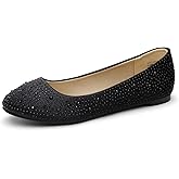 DREAM PAIRS Women's Sole-Shine Rhinestone Ballet Flats Shoes