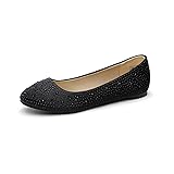 DREAM PAIRS Womens Rhinestone Ballet Flats