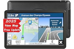 GPS Car Navigator, 9 Inch Display, Voice Guidance, Lifetime Maps with Voice Guidance and Speed Camera Warning 2D&3D map Ameri