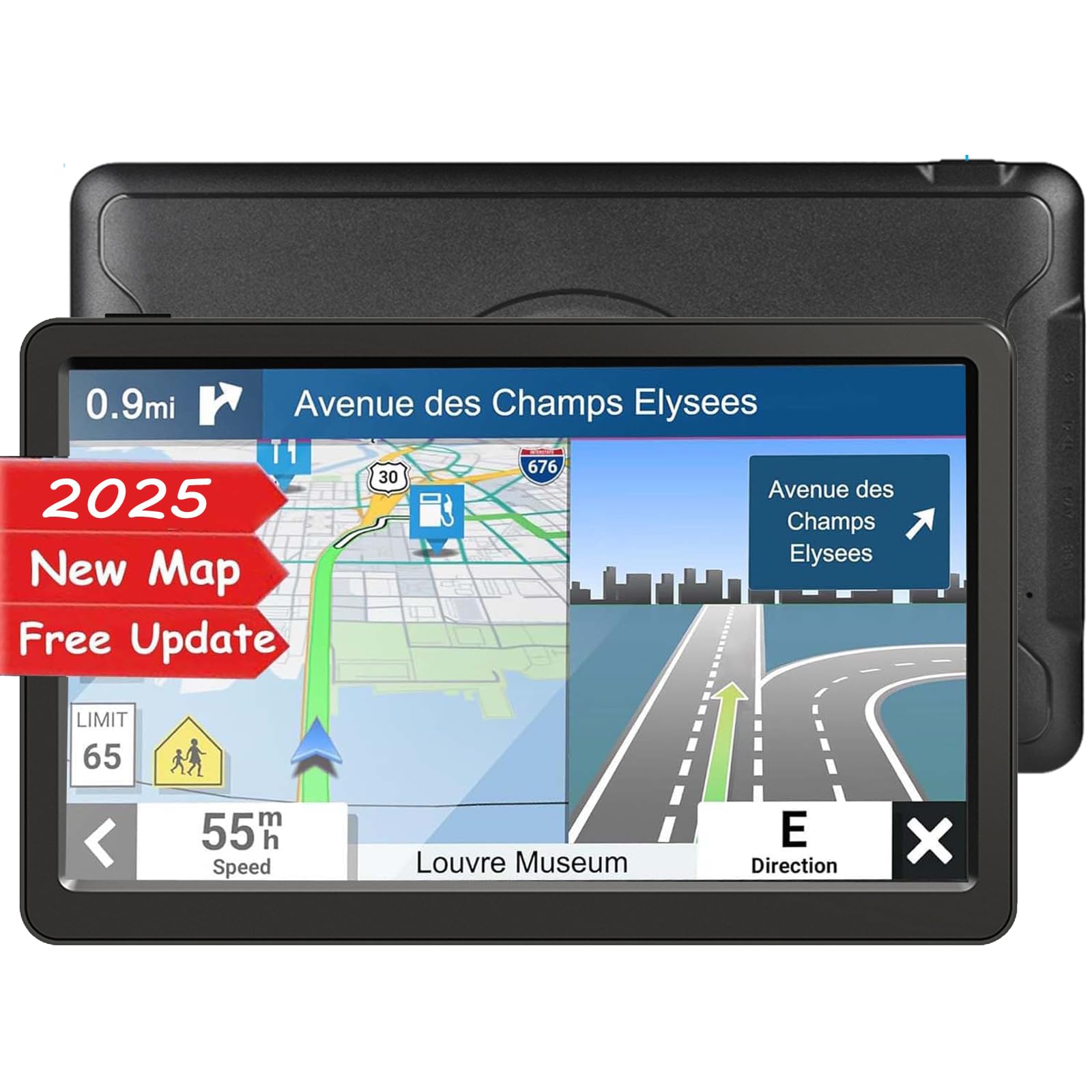 GPS Car Navigator, 9 Inch Display, Voice