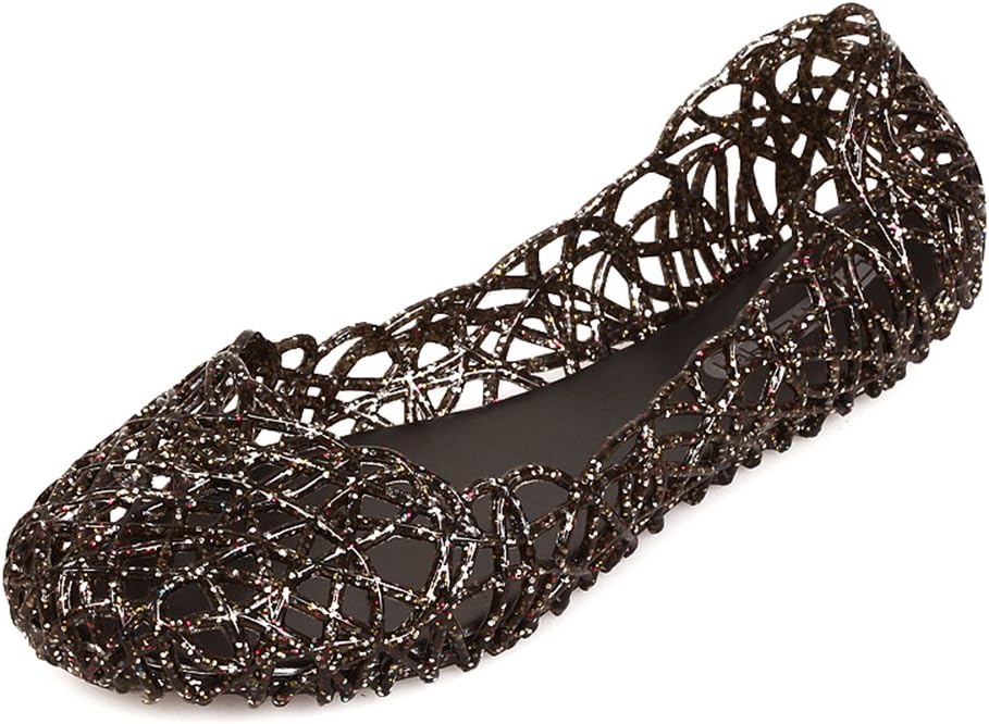 Domucos Womens Sandals Flat Jelly Shoes Slip On Hollow Out Loafers
