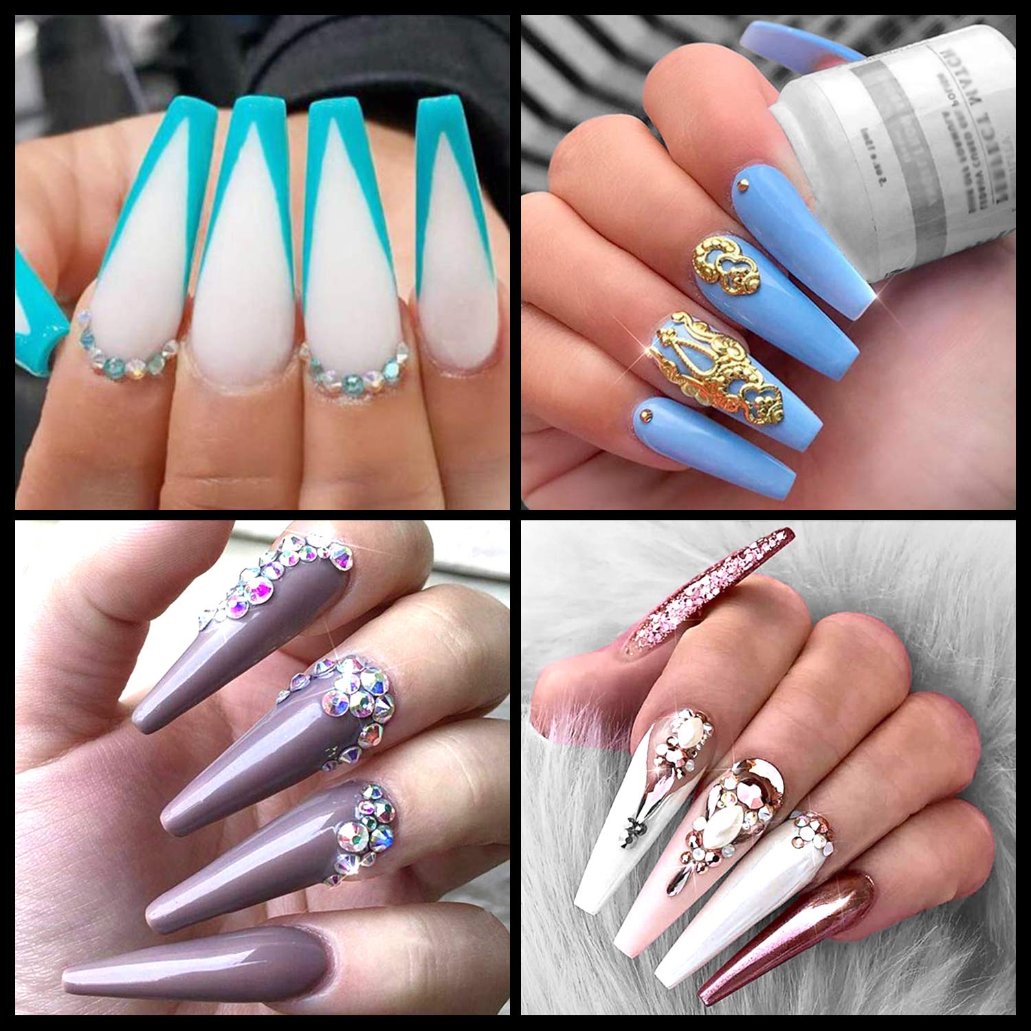 French False Nail Tips, iBealous 500pcs Acrylic Coffin Fake Nails Half Cover with Box for Nail Salons and DIY Nail Art, 10 Sizes (Clear): Beauty