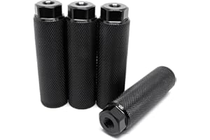 SWZHAI Bike Pegs for 3/8 inch Axles, Aluminum Alloy Anti-Skid Lead Foot Bicycle Pegs BMX Pegs for Mountain Bike Cycling Rear Stunt Pegs Black