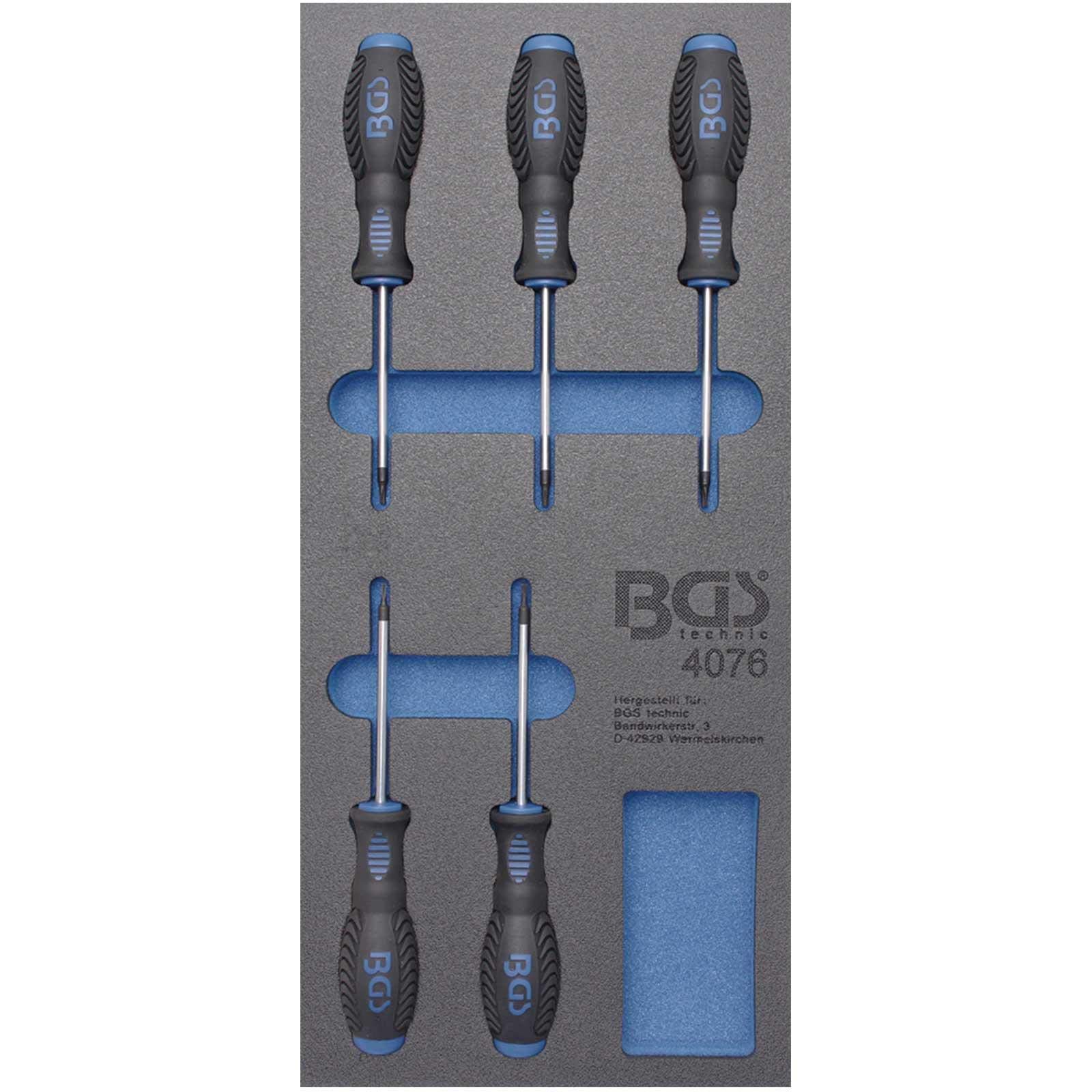 BGS 4076 | Tool Tray 1/3: Screwdriver T-Star (for Torx) | 5 pcs.