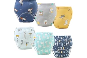 FVOYAPEE Upairy Training Pants Potty Training Underwear for Boys Girls,Toddler Potty Pants for 2T-5T,Soft Absorbent & Leak-Proof with Characters, 100% Cotton Washable (6PCS,M)
