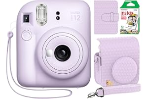 Fujifilm Instax Mini 12 Instant Camera Lilac Purple + Minimate Custom Designed Case + Fuji Instax Film 10 Sheets & Photo Album