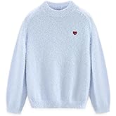 Aelfric Eden Fuzzy Soft Sweaters Mohair Oversized Solid Sweaters Mock Neck Knit Casual Pullover 2025 Trendy Outfits