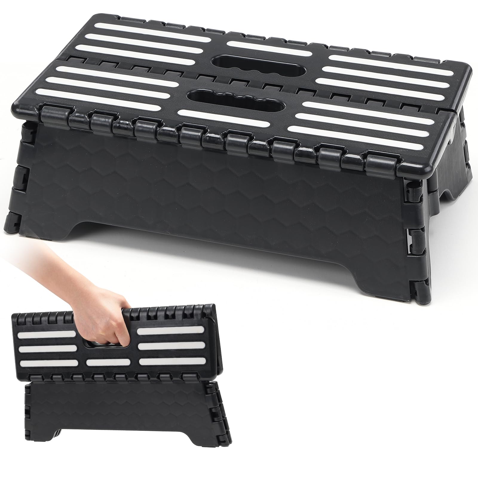 5-inch Portable Step Stool for Adults, Elderly, and Kids Half-Collapsible for RVs, Kitchen, and Bathroom