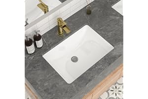 Mocoloo Undermount Bathroom Sink 20" x 14" Rectangle White Ceramic Bathroom Sink 8 Inch with Vertical Sides and Overflow Drain Porcelain Rectangular Undermount Vanity Sinks