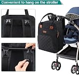 NUBILY Baby Changing Backpack Rucksack with Insulated Bottles Black 26L view 6