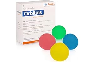 FlintRehab Premium Hand Exercise Balls - Set of 4 for Carpal Tunnel Stress/Pain Relief, Stress Balls for Kids & Adults, Squee