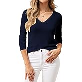 BAMBOO ISLAND Women's 100% Cotton Sweaters Long Sleeve Lightweight Knit Solid Soft Pullover Tops