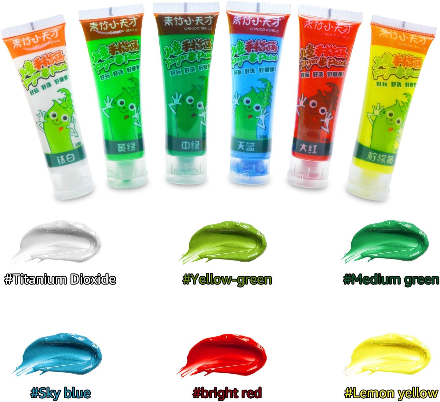 Washable Finger Paint Set ​for Kids dders Non-Toxic Fingerpaints Kitfor Kids, School, DIY, Craft Painting (6 color): Toys & Games