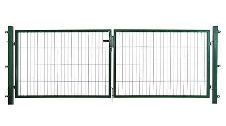 Arvotec Doppeltor/Doppelflügeltor, grün, 200x50, BxH:2x1500x1600mm - komplett aufstellfertig mit Pfosten & Befestigungsmateri