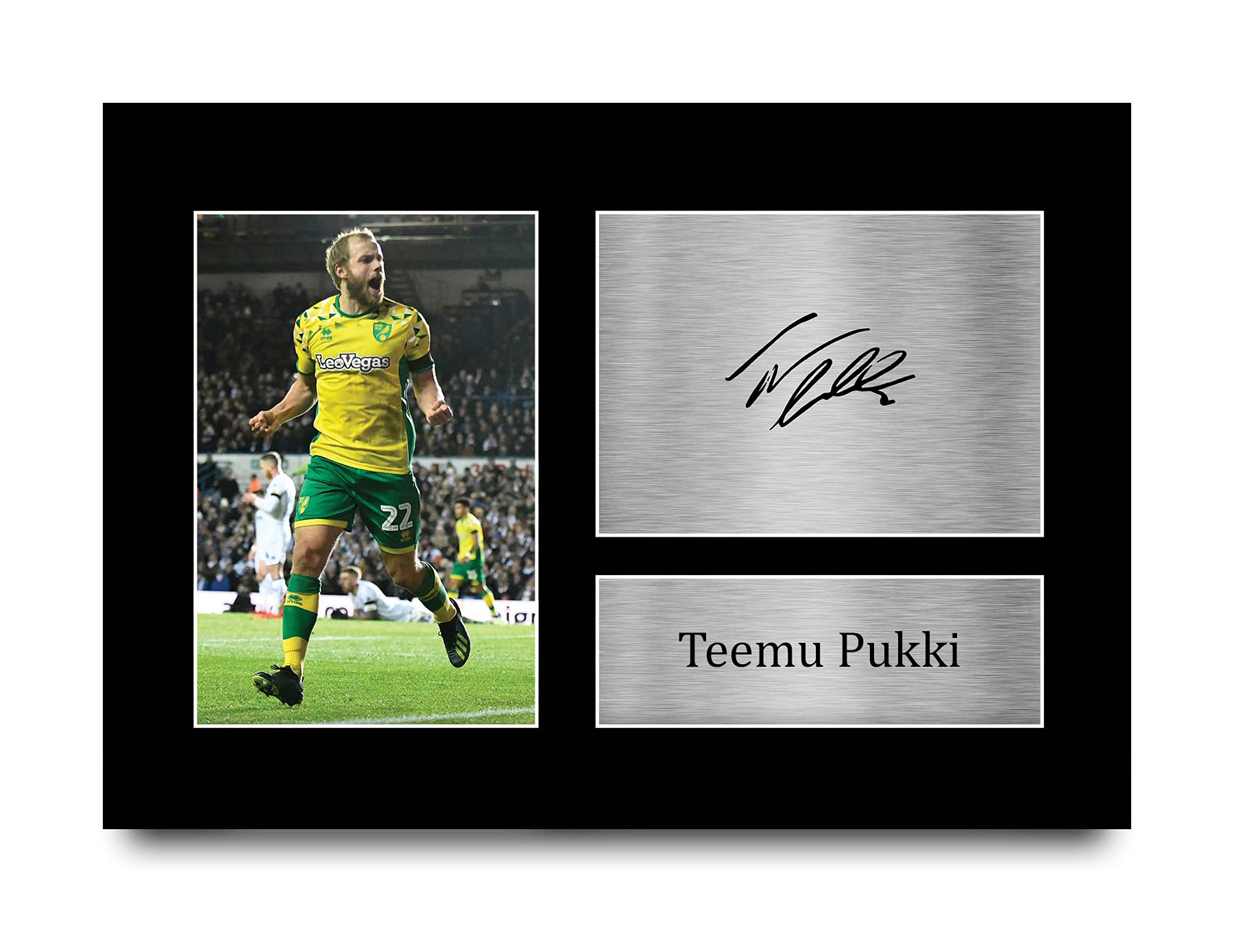 HWC Trading Teemu Pukki Norwich City Gifts Printed Signed Autograph Picture for Fans and Supporters - A4