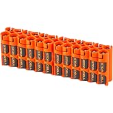 Storacell by Powerpax AAA Battery Storage Caddy, Orange - Holds 24 Batteries (Not Included)