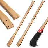 Leinuosen 2 Pcs Axe Handle Replacement, 3 Hole Hickory Wood Straight Grip | 38 Inch for Ditch Bank Blade, Brush Axe, Shrubbing Tool, Fits Most 3 Hole Outdoor Tools