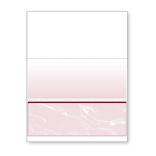 DocuGard Standard Burgundy Marble Bottom High Security Check Paper - QuickBooks & Laser/Inkjet Printer Compatible - 11 Security Features - 500 Blank Business Checks (04519)