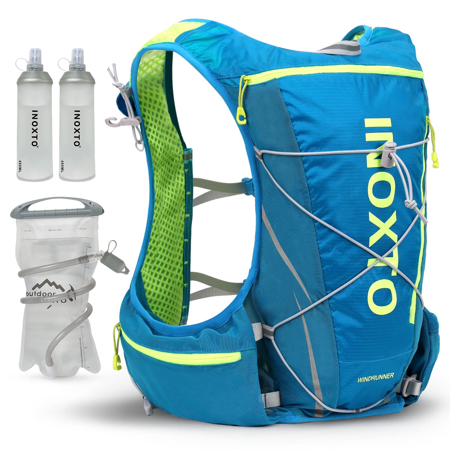 Photo 1 of INOXTO Hydration Vest Backpack,Lightweight Water Running Vest Pack with 1.5L Water Bladder Bag Daypack for Hiking Trail Running Cycling Race Marathon for Women Men Kids (Blue?L-XL?)