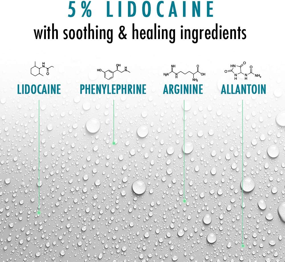 Ebanel 6-Pack 5% Lidocaine Spray Maximum Strength, 14.4‬ Fl Oz Numbing Spray with 0.25% Phenylephrine, Topical Anesthetic Pain Relief Spray with Arginine, Allantoin, Secured with Child Resistant Cap: Health & Personal Care