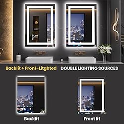 LOAAO 20"x28" LED Mirror for Bathroom, Lighted