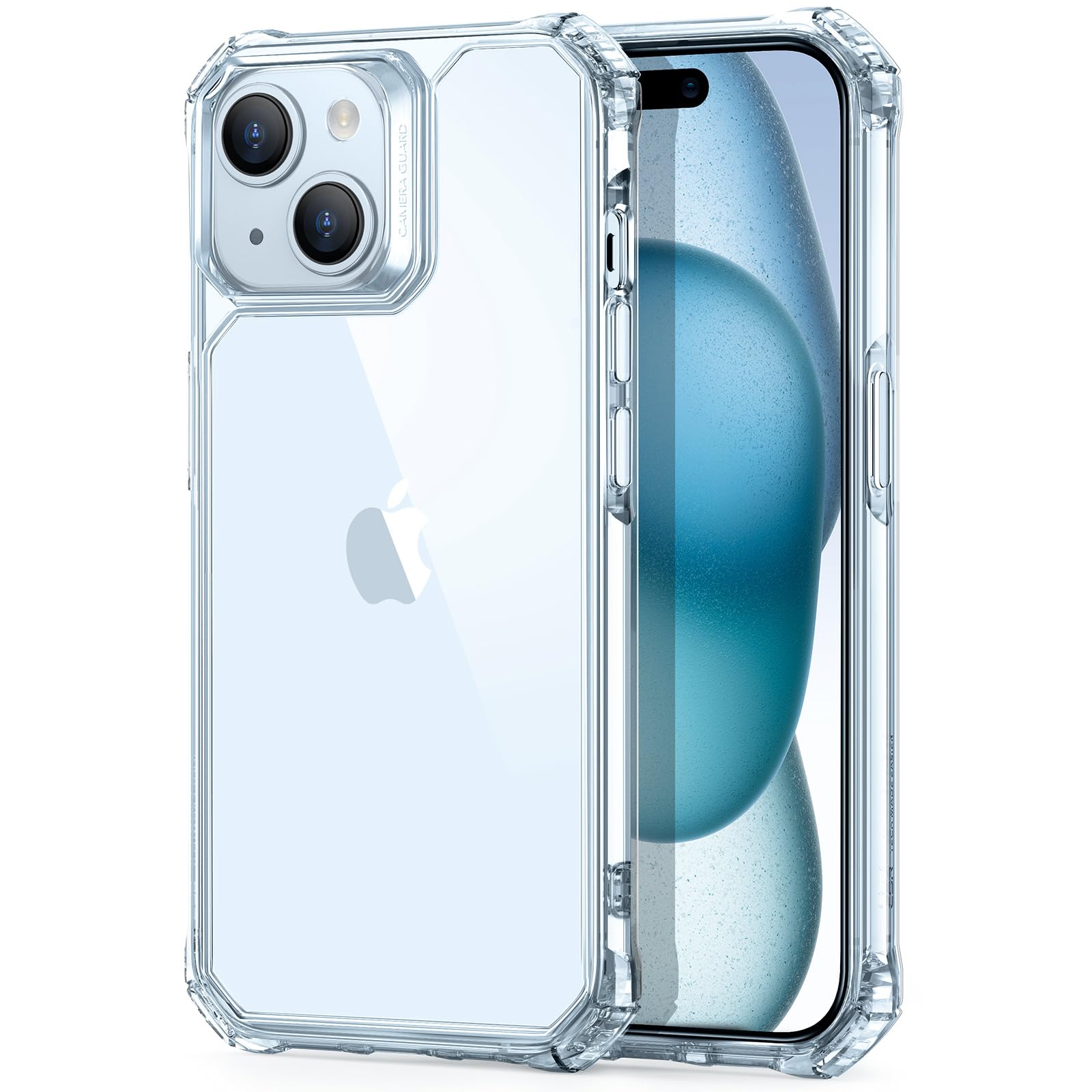 ESR for iPhone 15 Case, Military-Grade Protection, Shockproof Air Guard Corners, Yellowing-Resistant Acrylic Back, Phone Case for iPhone 15, Air Armor Series, Clear Blue