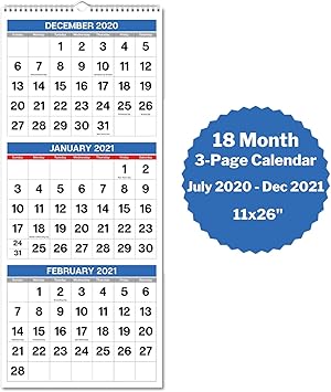 Best Rank 3 Xyz 2021 Amazon.: Dunwell 2020 2021 3 Month Wall Display Vertical 