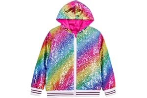 CHENBAO Girls Sequin Jackets Kids Boys Bomber Jacket Zip Up Coat Sparkle Outwear Birthday Clothes