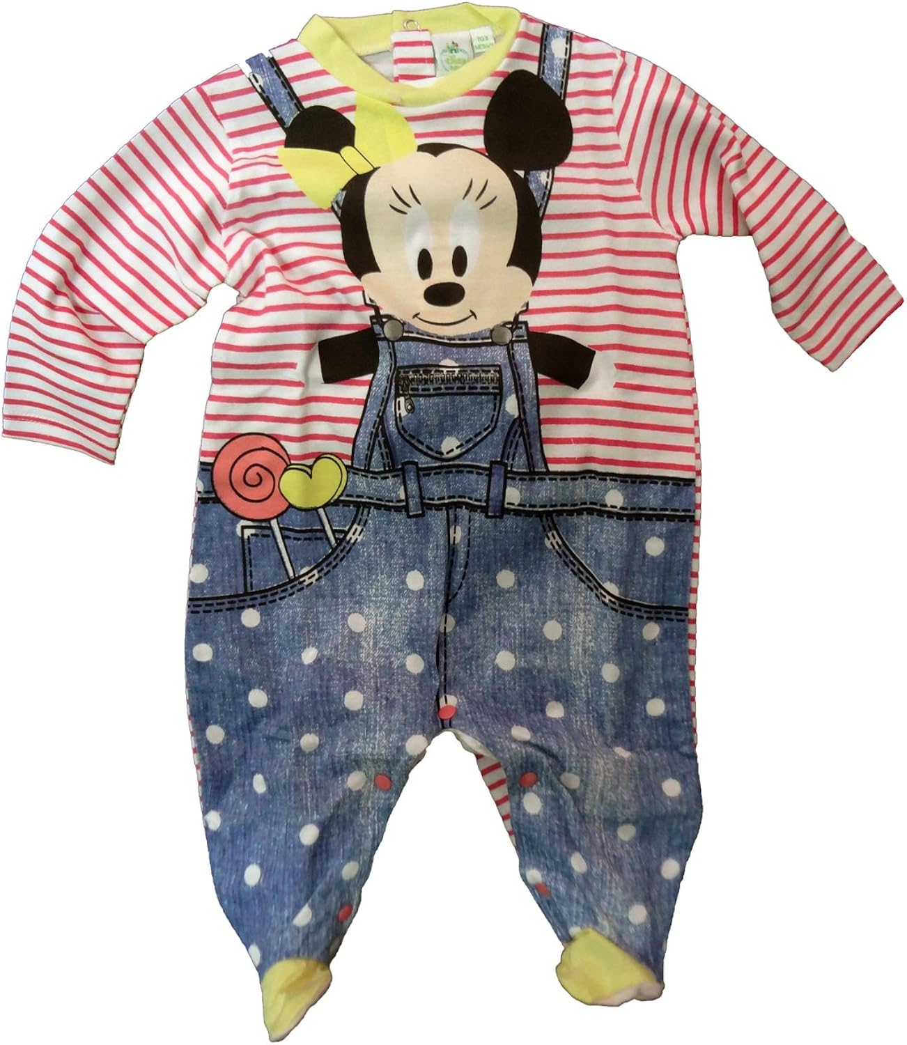 Tutina Con Piedini Disney - Cotone 100%, Con Ciappette, Stile Paperina E Minnie - Foto 9