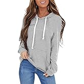 PGANDS Women's Long Sleeve Drawstring Hoodies Sweatshirt Casual Loose Lightweight Pullover Tops with Pocket