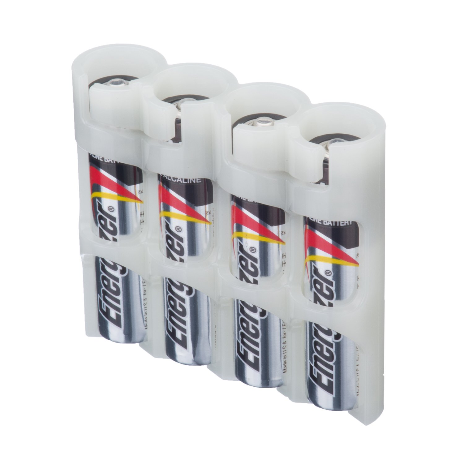 Storacell by Powerpax SlimLine AAA Battery Caddy, Glow-in-the-Dark Moonshine, Holds 4 Batteries