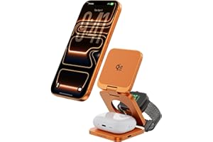 LULULOOK 3 in 1 Charging Station - Qi2.2 25W Magnetic Wireless Charger for iPhone 17-12, Apple Watch, AirPods, Travel Fast Ch