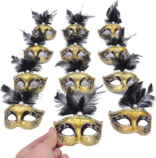 Amazon Com Yiseng Mini Masquerade Mask Party Decorations 12pcs