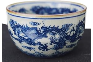 Zorratin Jingdezhen Chinese Dragon Loong Crackle Cracked Ice Pattern Japanese Chinese Ceramic Porcelain Teacup Ochoko Sake Cu