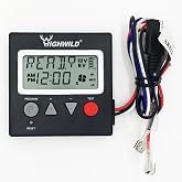 Highwild 6V/12V Universal Game Feeder Digital Timer | Up to 8 Feed Times Deer Feeder Timer with Adjustable Feed Duration, Motor Speed, LCD Display, and Memory Function for Hunting