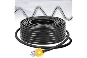 MAXKOSKO Gutter Heater for roof Snow Melting, Self regulating Heating Cable with 6 ft Lighted Plug, 120 V 8 w/ft, 12 ft Heati