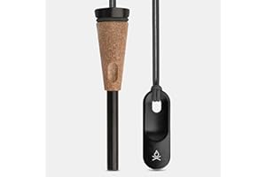 Überleben | Zünden PRO Ferro Rod Fire Starter Survival Tool – Up to 15,000 Strikes, 3/8" Thick Fire Steel with Wood Handle, Striker & Lanyard – Waterproof Camping Essentials