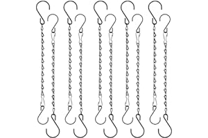 Fetanten Chain for Hanging Plants, 10 Inch Black Plant Chains for Hanging Planter Baskets Kits with Hooks for Bird Feeder Wind Chime, Small Chains Perfect for Indoor Outdoor Decor (10 PCS)