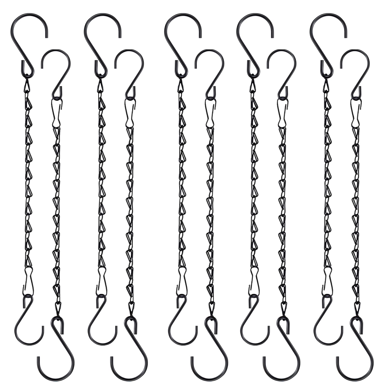Photo 1 of Fetanten Chain for Hanging Plants, 10 Inch Black Plant Chains for Hanging Planter Baskets Kits with Hooks for Bird Feeder Wind Chime, Small Chains Perfect for Indoor Outdoor Decor (10 PCS)