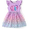 Disney Frozen Elsa Princess Cinderella Ariel Jasmine Rapunzel Baby/Toddler Dress, Ruffle Long-Sleeve Mesh Overlay Tulle Dress