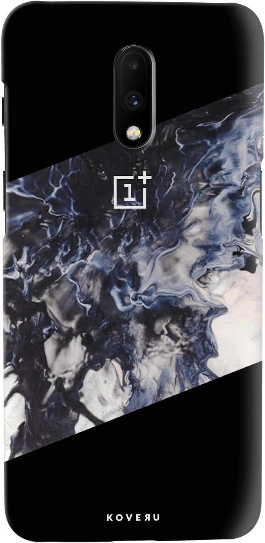 Koveru Polycarbonate Back Cover for OnePlus 7 - Black Splash