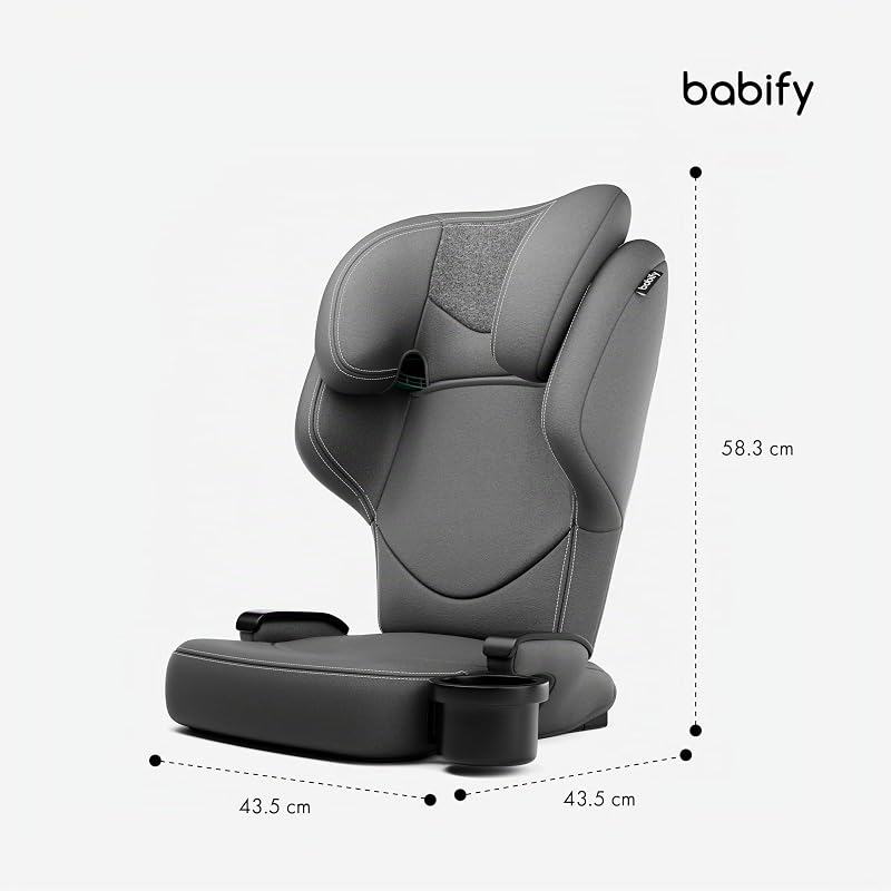Assento de carro infantil babify de 3 a 12 anos, assento de bebê isofix, assento de carro ajustável para bebês e crianças, assento de carro portátil seguro para meninas e meninos, confortável e resistente, assento de carro