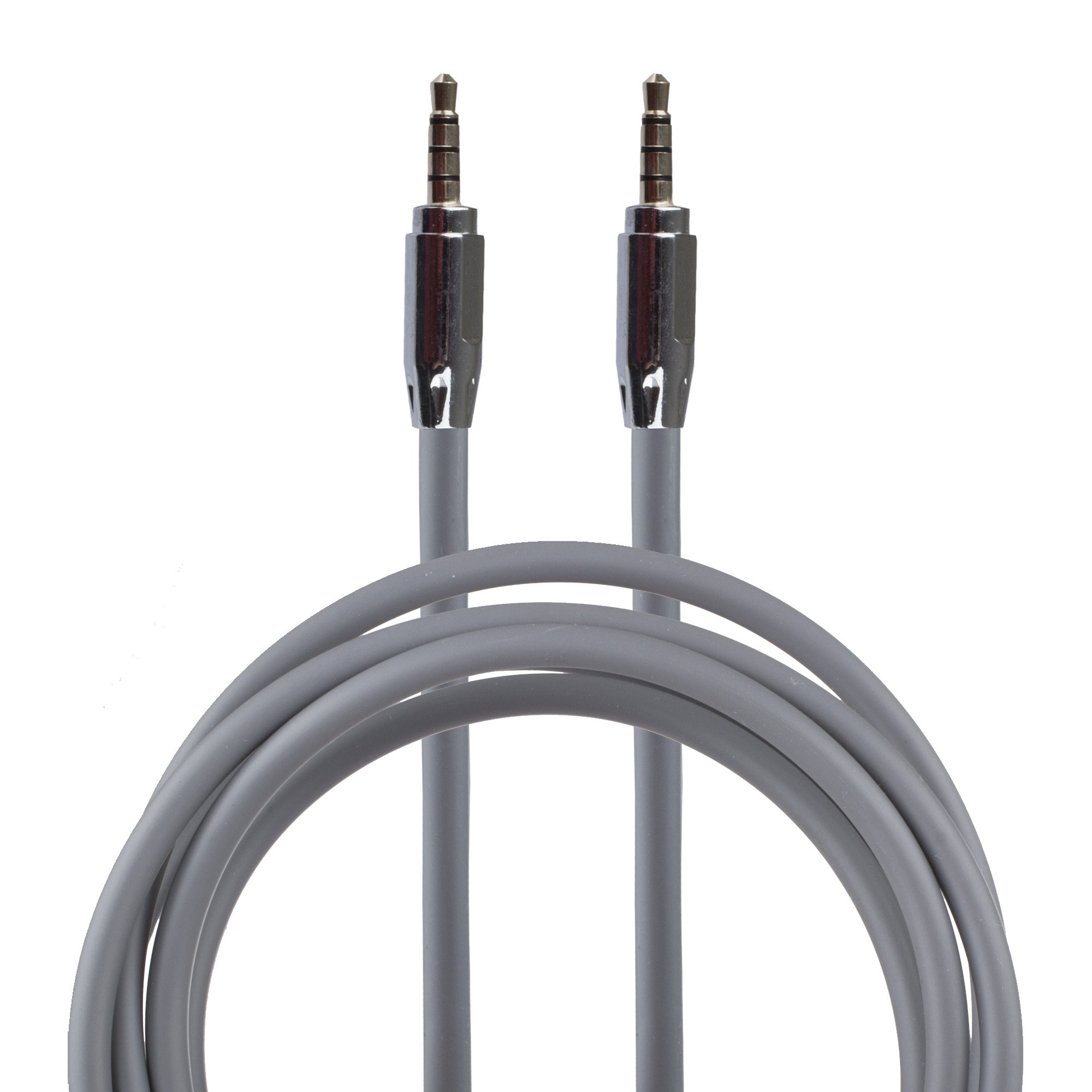 Lilware Rubberized 35 Inches (90 cm) Aux Audio Cable 3.5mm Jack Male to Male Cord For Multimedia Devices - Grey
