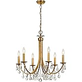 Crystorama Bridgehampton 6 Light Hand Cut Crystal Antique Gold Chandelier