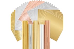 IModeur Metallic Permanent Vinyl-40Pack Permanent Self Adhesive Vinyl Sheets - Metallic Permanent Adhesive Vinyl Sheets for All Kinds of Cutting Machines
