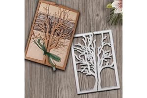 BEETIRRYHU Split Tree Frame Metal Die Cuts, Split Tree Frame Metal Cutting Dies Cut Stencils Card Paper Craft DIY Template Metal Cutting Dies Album Embossing Paper Dies for Card Making Scrapbooking