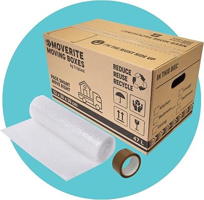 Triplast MoveRite Large Moving Boxes 52x30x30cm Pack of 10 with Bubble Wrap