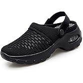 Trsorini Mules Clogs for Women Summer Air Cushion Platform Mesh Mules Sneaker Sandals for Female Lightweight Beach Shoes Outdoor Slippers Walking Shoes
