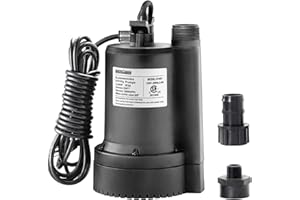 WASSERMANN 1/4HP Utility Pump 1850GPH Thermoplastic Submersible Water Pump Electric Portable Sump Pump for Draining Swimming Pool Hot Tubs Garden Pond Basement Portable Utility Pump with 10ft Cord